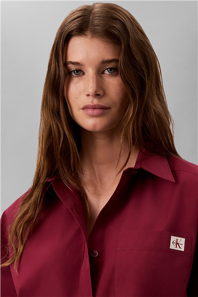 Calvin Klein Cotton Poplin Cropped Shirt Wove Kadın Gömlek