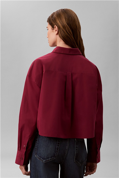 Calvin Klein Cotton Poplin Cropped Shirt Wove Kadın Gömlek