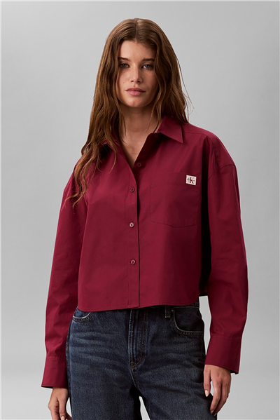 Calvin Klein Cotton Poplin Cropped Shirt Wove Kadın Gömlek