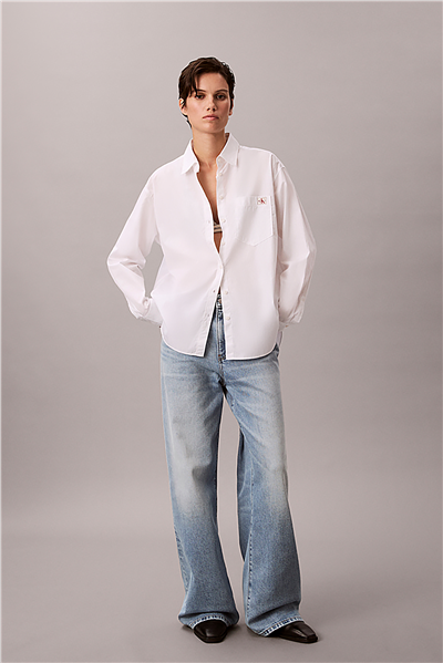 Calvin Klein Cotton Poplin Relaxe Kadın Gömlek