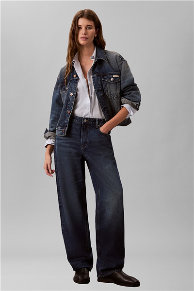 Calvin Klein Cotton Poplin Relaxed Shirt Wove Kadın Gömlek Mavi