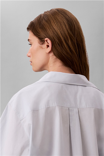 Calvin Klein Cotton Poplin Relaxed Shirt Wove Kadın Gömlek Mavi