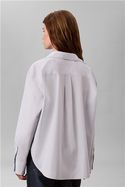 Calvin Klein Cotton Poplin Relaxed Shirt Wove Kadın Gömlek Mavi