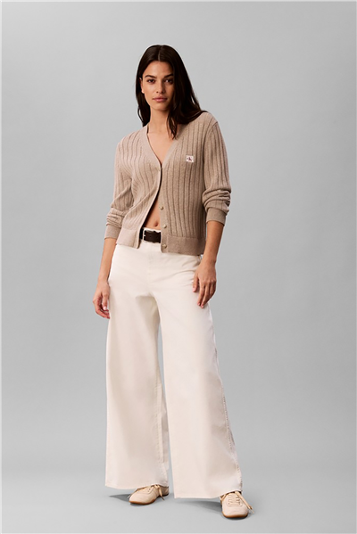 Calvin Klein Cotton Twill Wide Leg Pants Kadın Pantolon