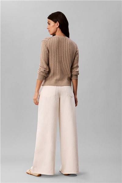 Calvin Klein Cotton Twill Wide Leg Pants Kadın Pantolon