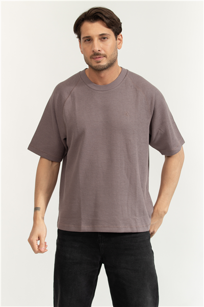 Calvin Klein Cozy Flatback Rib SS Relaxed Tee Erkek Bisiklet Yaka T-Shirt