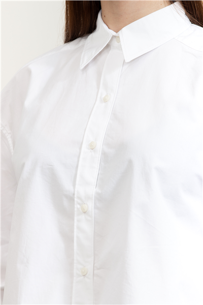 Calvin Klein Crisp Poplin Oversized Cropped S Kadın Gömlek