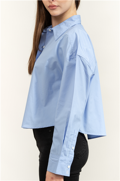 Calvin Klein Crisp Poplin Oversized Cropped S Kadın Gömlek