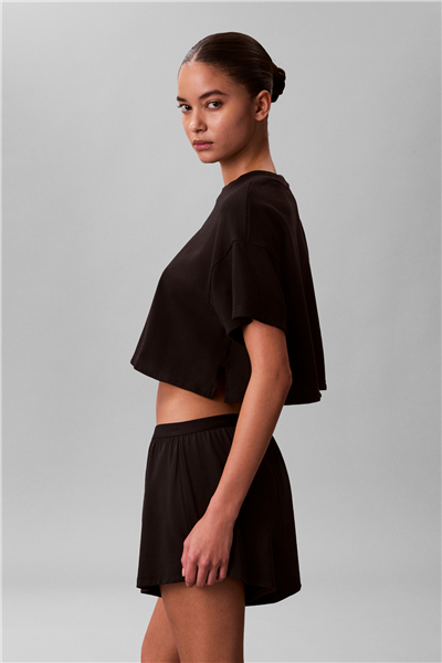 Calvin Klein Cropped Tee Kadın Crop T-Shirt Siyah