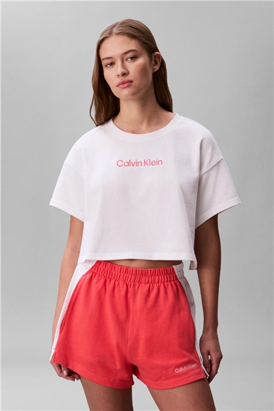 Calvin Klein Cropped Tee Kadın Crop T-Shirt Beyaz