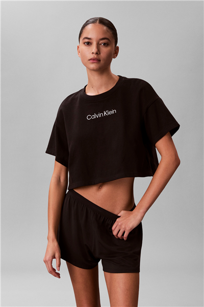 Calvin Klein Cropped Tee Kadın Crop T-Shirt Siyah