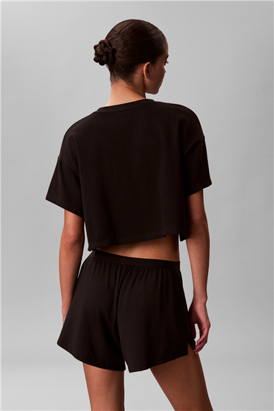 Calvin Klein Cropped Tee Kadın Crop T-Shirt Siyah