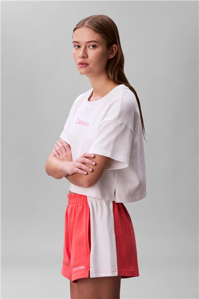 Calvin Klein Cropped Tee Kadın Crop T-Shirt Beyaz