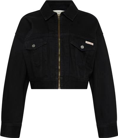 Calvin Klein Denim Cropped Jacket Soft Black Kadın Kot Mont