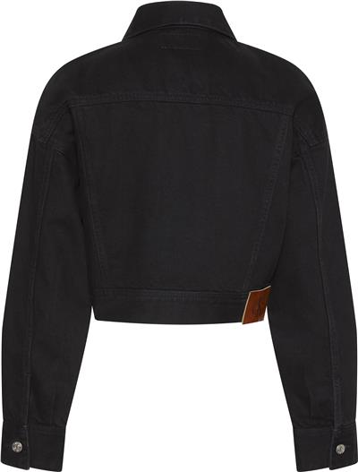 Calvin Klein Denim Cropped Jacket Soft Black Kadın Kot Mont