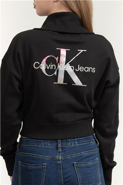 Calvin Klein Diffused Monologo Kadın Fermuarlı Sweatshirt