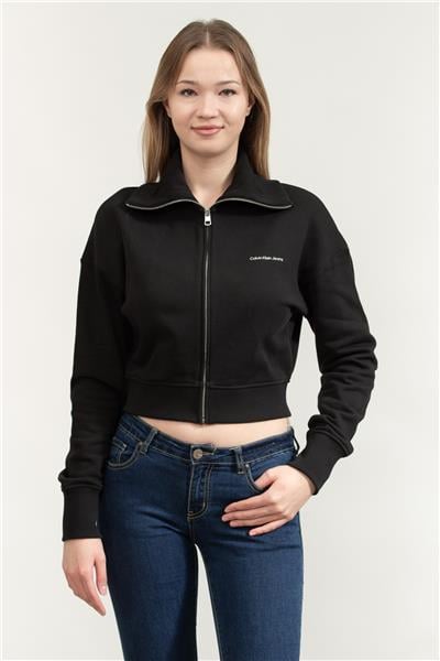 Calvin Klein Diffused Monologo Kadın Fermuarlı Sweatshirt