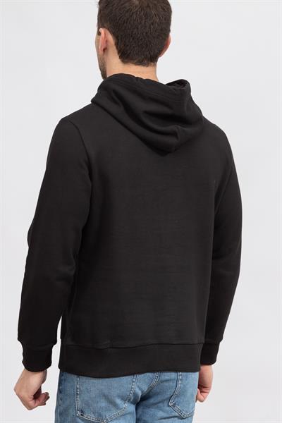 Calvin Klein Disrupted Lacquer Logo Hoodie Erkek Kapüşonlu Sweatshirt Siyah