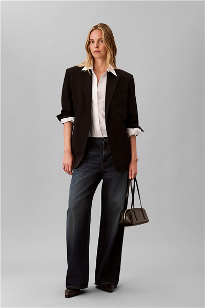 Calvin Klein Emblem Aop Bauletto Kadın Mini Omuz Çantası Siyah
