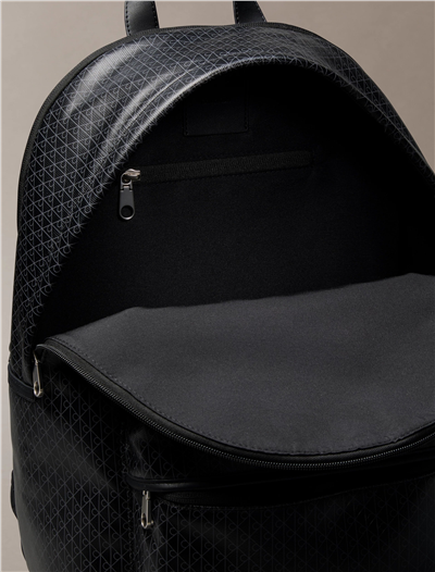 Calvin Klein Emblem Aop Coated Canvas Campus Erkek Sırt Çantası Siyah