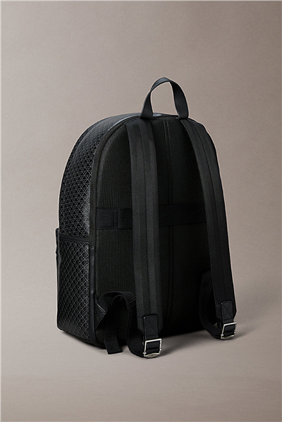 Calvin Klein Emblem Aop Coated Canvas Campus Erkek Sırt Çantası Siyah
