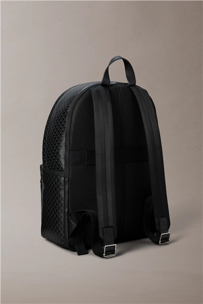 Calvin Klein Emblem Aop Coated Canvas Campus Erkek Sırt Çantası Siyah