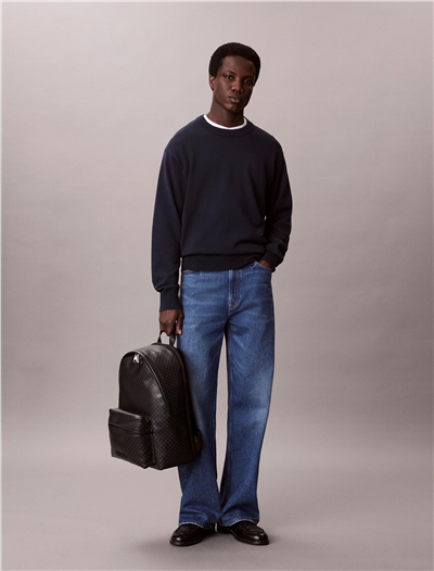 Calvin Klein Emblem Aop Coated Canvas Campus Erkek Sırt Çantası Siyah