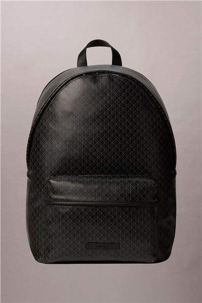 Calvin Klein Emblem Aop Coated Canvas Campus Erkek Sırt Çantası Siyah