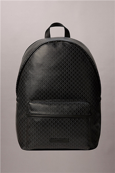 Calvin Klein Emblem Aop Coated Canvas Campus Erkek Sırt Çantası Siyah