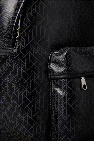 Calvin Klein Emblem Aop Coated Canvas Campus Erkek Sırt Çantası Siyah