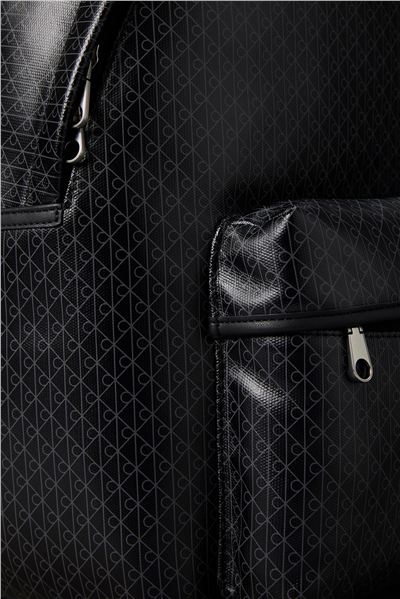 Calvin Klein Emblem Aop Coated Canvas Campus Erkek Sırt Çantası Siyah