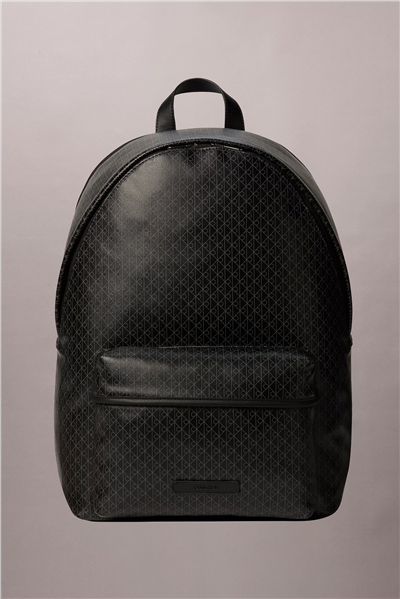 Calvin Klein Emblem Aop Coated Canvas Campus Erkek Sırt Çantası Siyah
