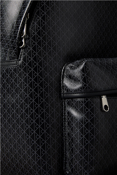 Calvin Klein Emblem Aop Coated Canvas Campus Erkek Sırt Çantası Siyah