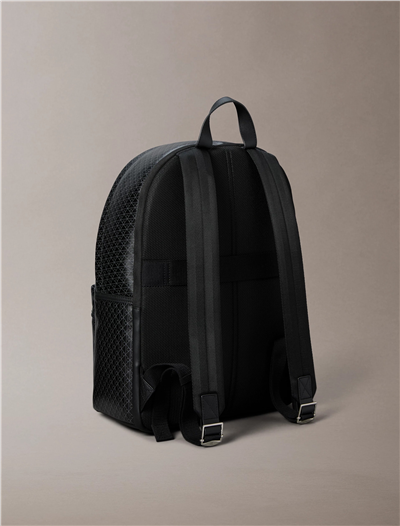Calvin Klein Emblem Aop Coated Canvas Campus Erkek Sırt Çantası Siyah