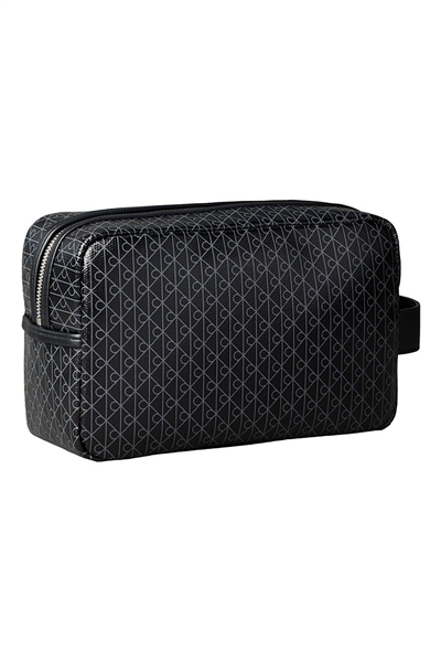 Calvin Klein Emblem Aop Coated Dopp Kit Erkek El Çantası Siyah