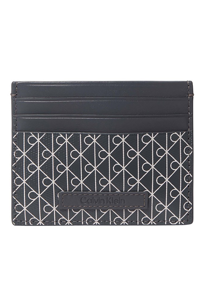 Calvin Klein Emblem Aop Coated Ew Card Case Erkek Kartlık Gri