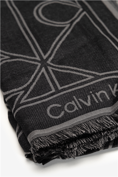Calvin Klein Emblem Aop Contrast LW Square Sc Kadın Şal