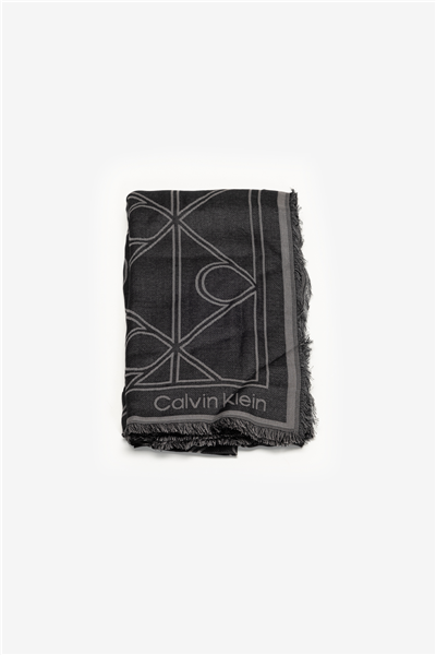 Calvin Klein Emblem Aop Contrast LW Square Sc Kadın Şal