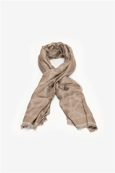 Calvin Klein Emblem Aop Contrast LW Square Sc Kadın Şal