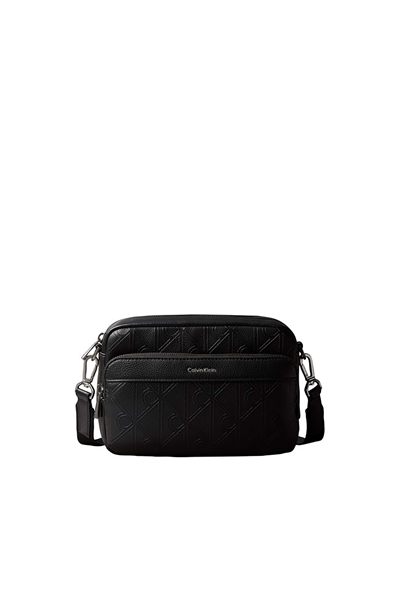 Calvin Klein Emblem Aop Deboss Erkek Reporter Çanta Siyah