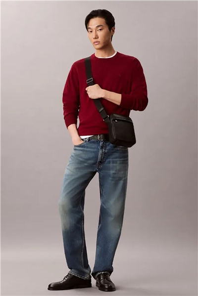 Calvin Klein Emblem Aop Deboss Erkek Reporter Çanta Siyah