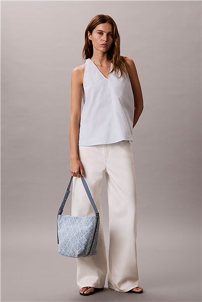 Calvin Klein Emblem Aop Denim Buc Kadın Omuz Çantası