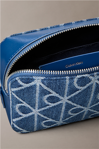 Calvin Klein Emblem Aop Denim Cam Kadın Mini Omuz Çantası