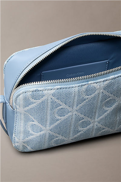 Calvin Klein Emblem Aop Denim Cam Kadın Mini Omuz Çantası