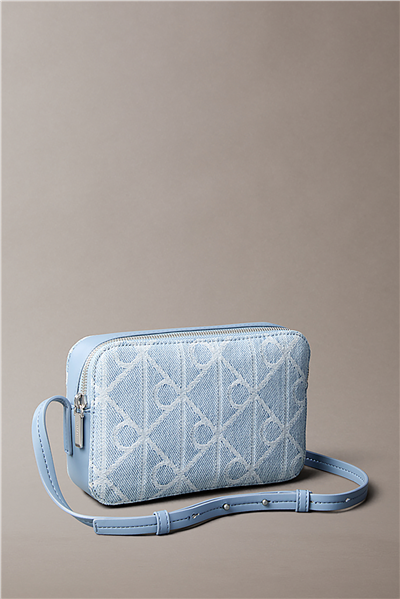 Calvin Klein Emblem Aop Denim Cam Kadın Mini Omuz Çantası