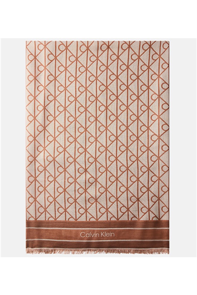 Calvin Klein Emblem Aop Jacquard Square Scarf Kadın Atkı