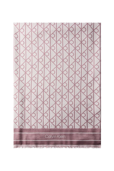 Calvin Klein Emblem Aop Jacquard Square Scarf Kadın Atkı Siyah