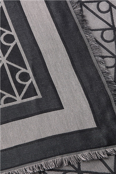 Calvin Klein Emblem Aop Jacquard Square Scarf Kadın Atkı Siyah