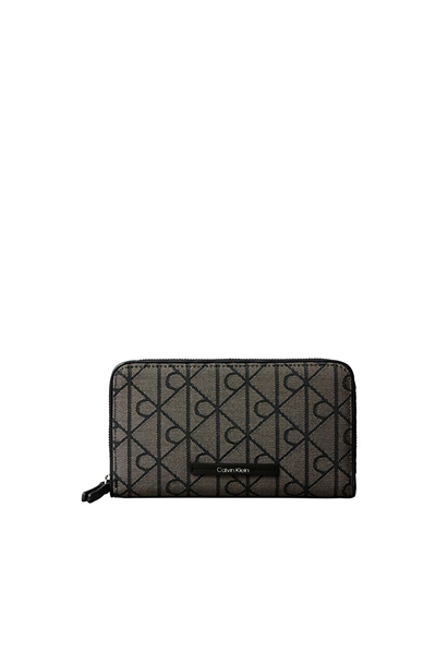 Calvin Klein Emblem Aop Jcqrd Passport Wallet Kadın Cüzdan Yeşil
