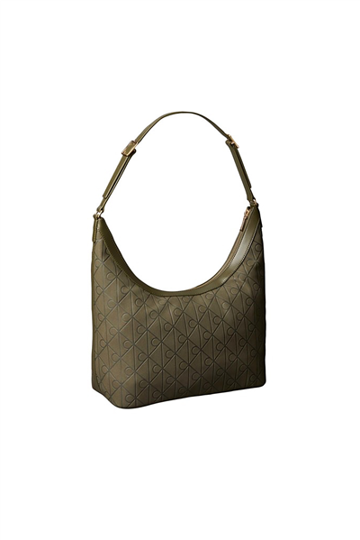Calvin Klein Emblem Aop Sueded M Shoulder Bag Kadın Mini Omuz Çantası Yeşil